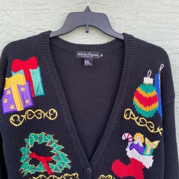 Work In Progress Vintage Sz M Ugly Christmas Sweater - Picture 5 of 9